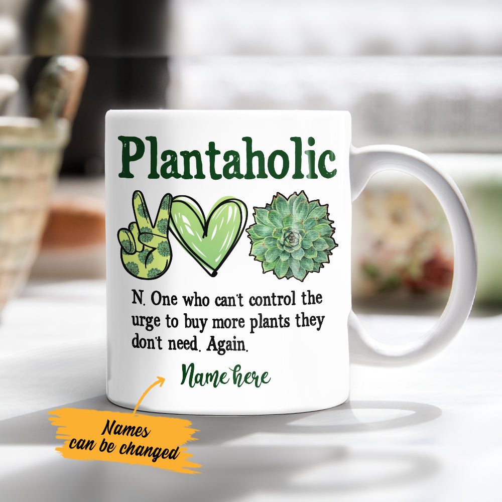Personalized Plantaholic Funny Plant Mug Personalized Plantaholic Funny Plant Mug