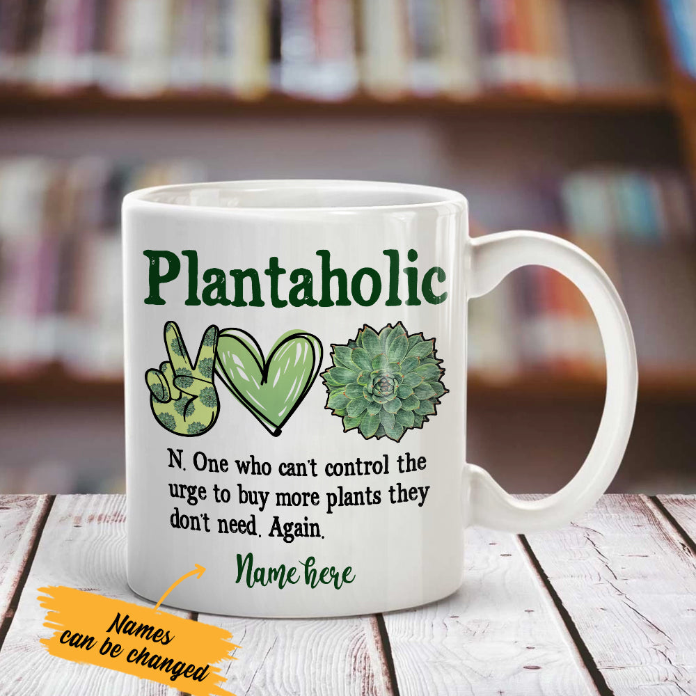 Personalized Plantaholic Funny Plant Mug Personalized Plantaholic Funny Plant Mug