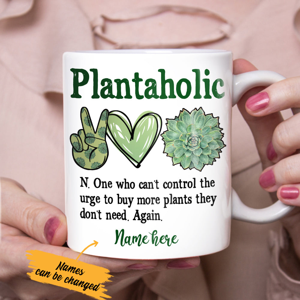 Personalized Plantaholic Funny Plant Mug Personalized Plantaholic Funny Plant Mug