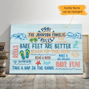 Personalized Pool Rules Family Canvas 3 1