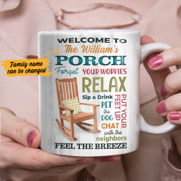 Personalized Porch Rules Mug