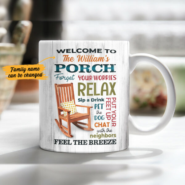 Personalized Porch Rules Mug