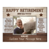 Personalized Retirement Gifts For Coworker, Thank You Gifts For Boss, Retired Gift For Men, Retirement Canvas