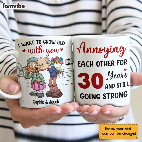 Personalized Senior Couple I Want To Grow Old With You Annoying Each Other Mug