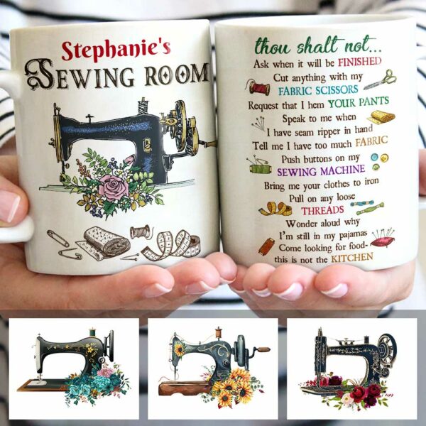 Personalized Sewing Room Rules Mug