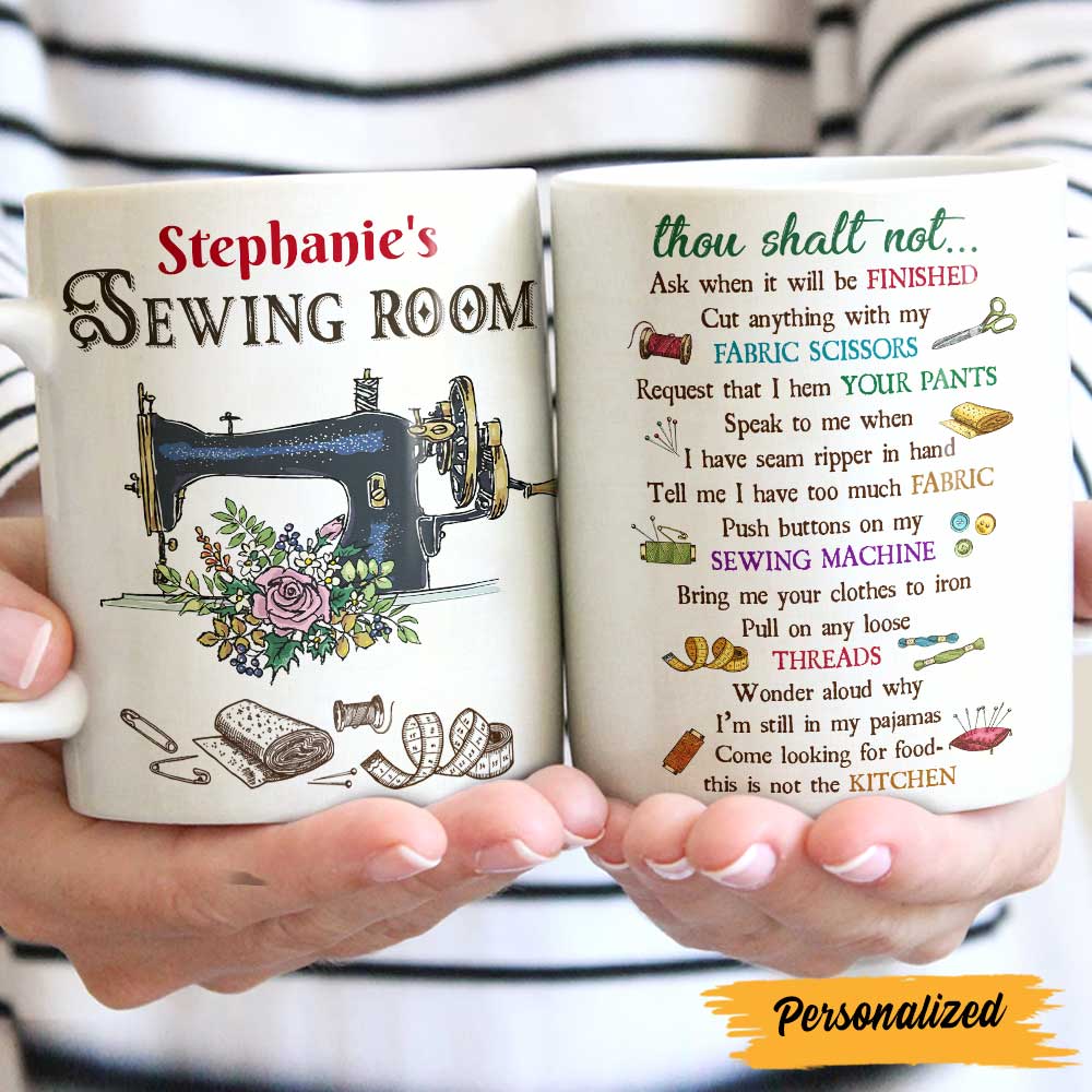 Personalized Sewing Room Rules Mug Personalized Sewing Room Rules Mug