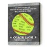 Personalized Softball Coach Gift Sign, Softball Coach Appreciation Gift Print, Thank You Coach Printable
