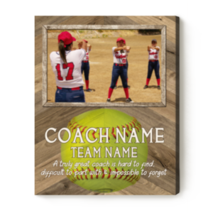 Personalized Softball Coaches Gifts With Photo Canvas, Softball Coach Gift Ideas Picture Frame, Softball Coach Thank You Gift