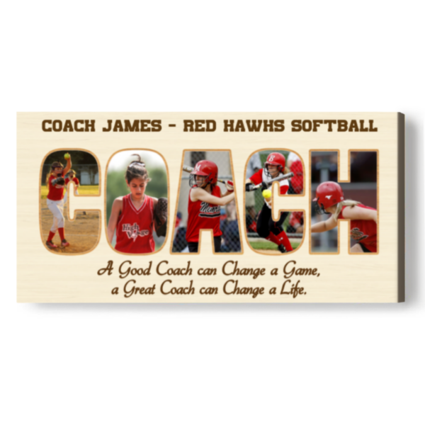 Personalized Sport Coach Gift Picture Collage, Softball Coach Gift, End Of Season Thank You Gift