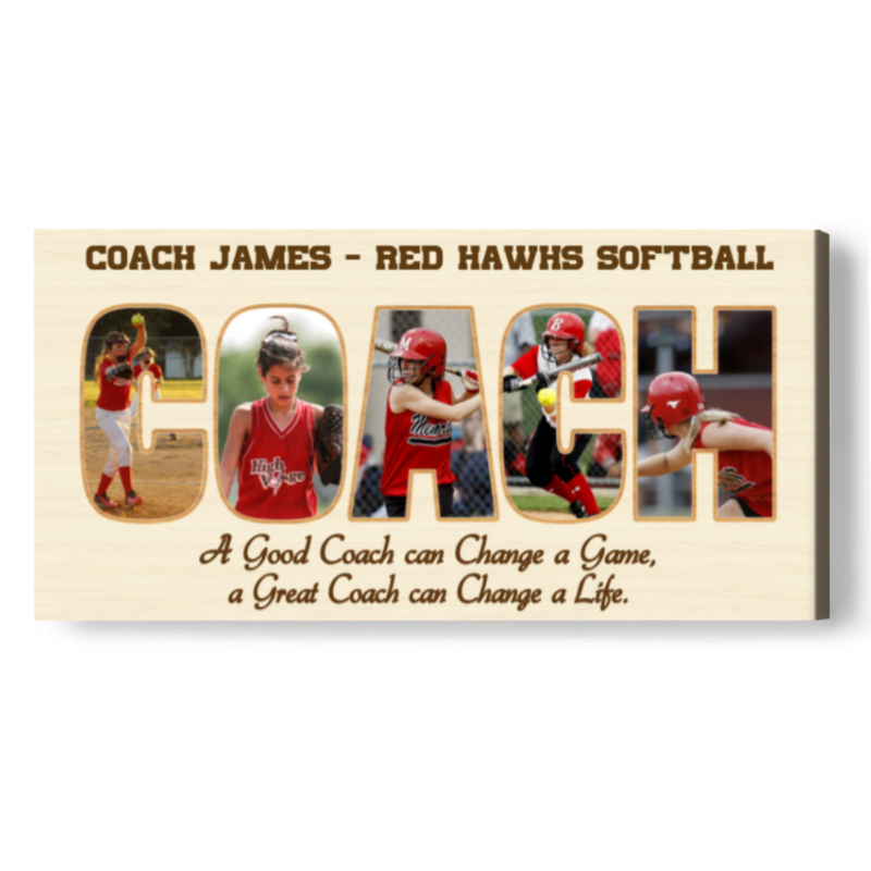 Personalized Sport Coach Gift Picture Collage, Softball Coach Gift, End Of Season Thank You Gift Personalized Sport Coach Gift Picture Collage, Softball Coach Gift, End Of Season Thank You Gift