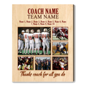 Personalized Sports Coach Gift Photo Collage, Thank You Coach Appreciation Gift, Coach Gift Ideas