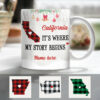 Personalized Story Begins Born And Live Buffalo Plaid Mug