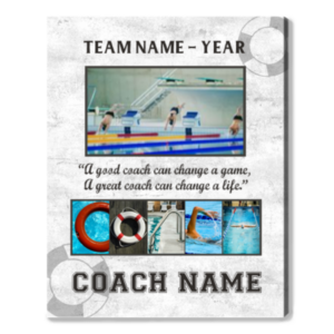 Personalized Team Gift Idea For Swimming Coach, Coach Swimming Gift Print, Swim Coach Photo Gift