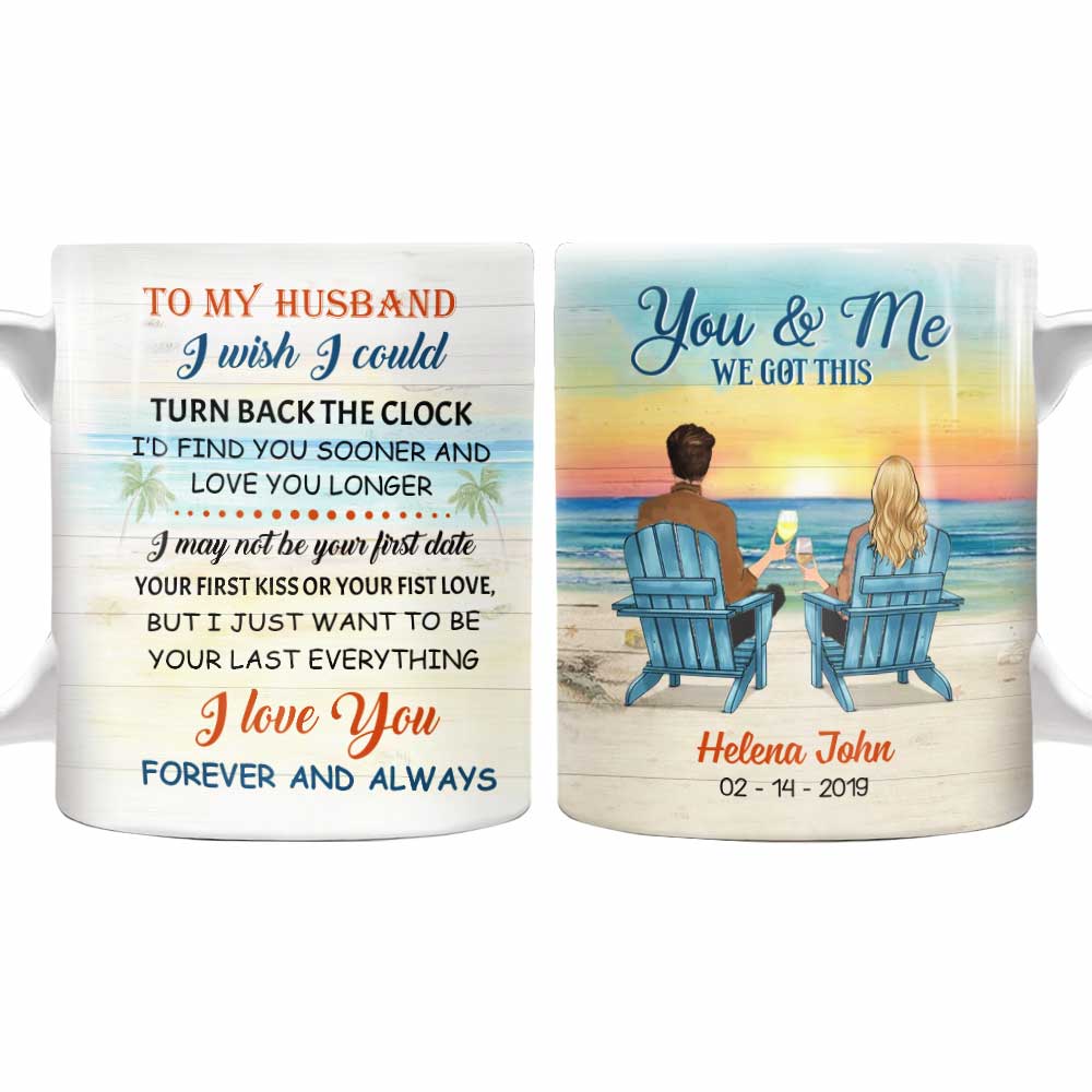 Personalized To Husband Beach Sunset Mug Personalized To Husband Beach Sunset Mug
