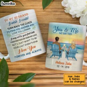 Personalized To Husband Beach Sunset Mug 3