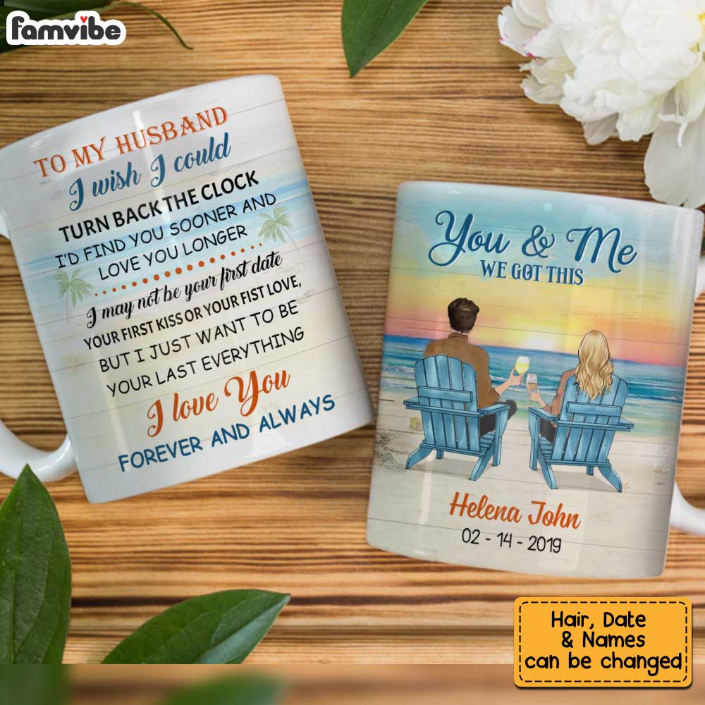 Personalized To Husband Beach Sunset Mug Personalized To Husband Beach Sunset Mug
