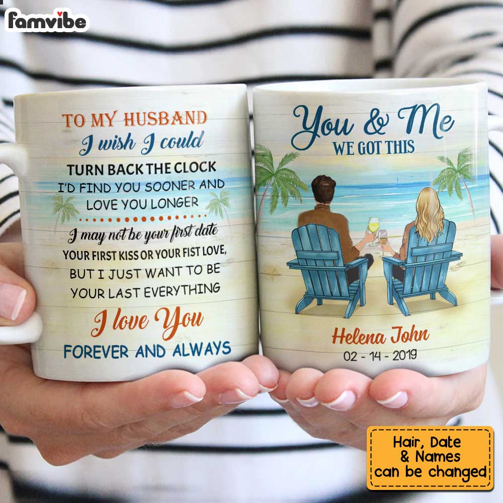 Personalized To Husband Beach Sunset Mug Personalized To Husband Beach Sunset Mug