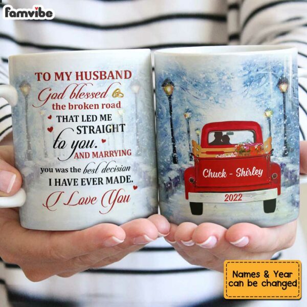 Personalized To My Husband Red Truck Mug