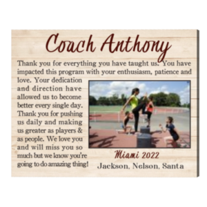 Personalized Track And Field Coach Gift Photo Frame, Cross Country Thank You Gift For Coaches, End Of Season Gift