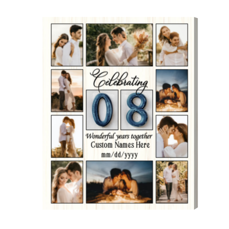 Personalized Traditional Gift For 8th Anniversary, Photo Collage Gift For Bronze Anniversary - Best Personalized Gifts For Everyone Personalized Traditional Gift For 8th Anniversary, Photo Collage Gift For Bronze Anniversary - Best Personalized Gifts For Everyone