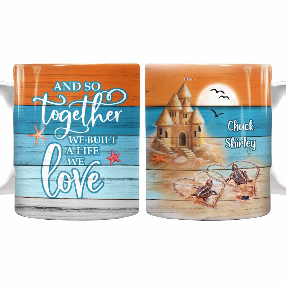 Personalized Turtle Couple Sunset Mug Personalized Turtle Couple Sunset Mug
