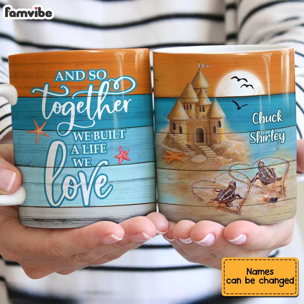 Personalized Turtle Couple Sunset Mug Personalized Turtle Couple Sunset Mug