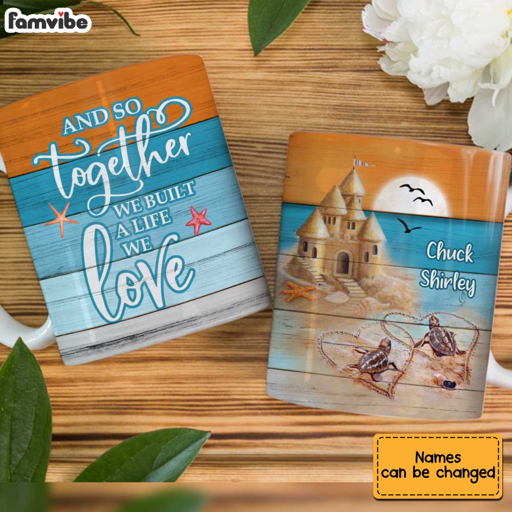 Personalized Turtle Couple Sunset Mug Personalized Turtle Couple Sunset Mug