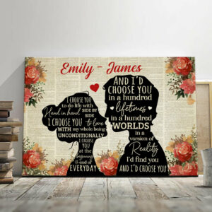 Personalized Valentine Couple I Choose You Canvas