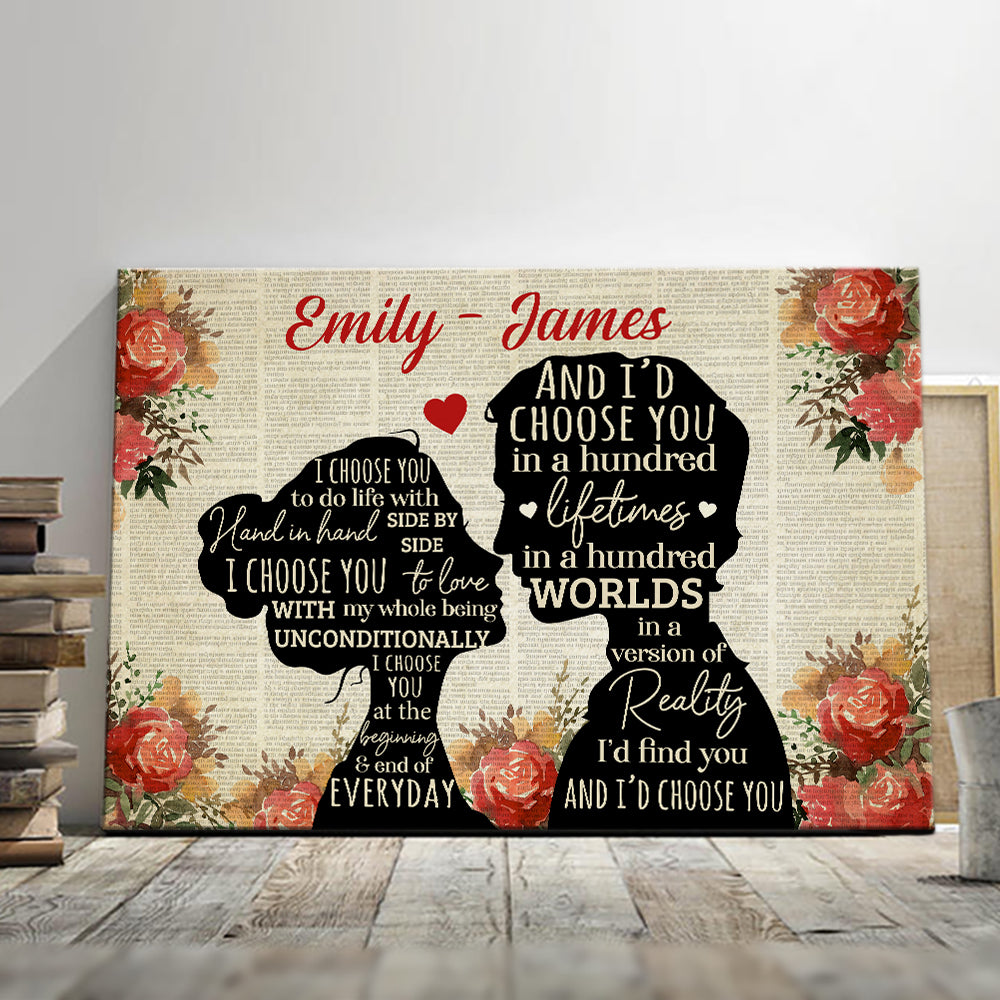 Personalized Valentine Couple I Choose You Canvas Personalized Valentine Couple I Choose You Canvas