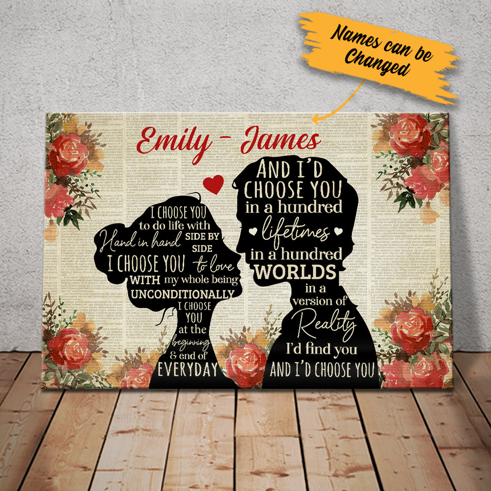 Personalized Valentine Couple I Choose You Canvas Personalized Valentine Couple I Choose You Canvas