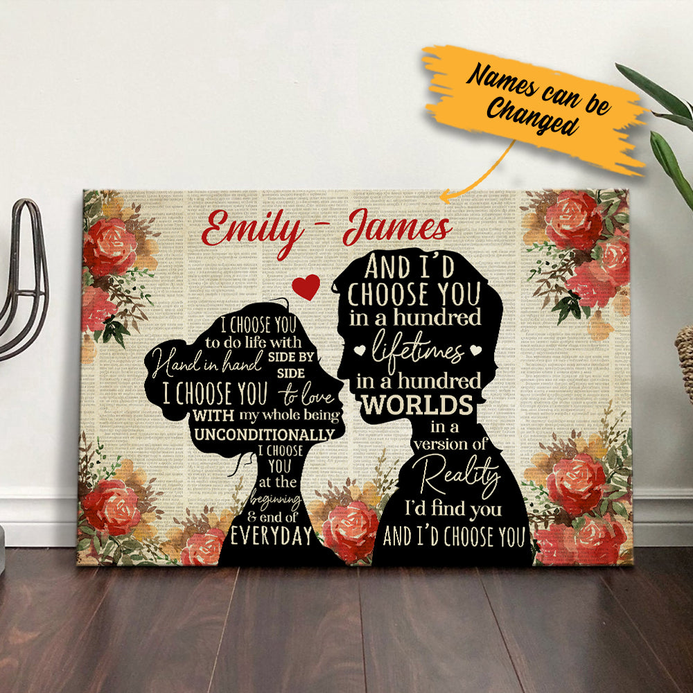Personalized Valentine Couple I Choose You Canvas Personalized Valentine Couple I Choose You Canvas