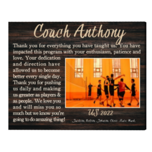 Personalized Volleyball Coach Gift Photo Frame, Volleyball End Of Season Gift For Coach, Coaches Gift Print
