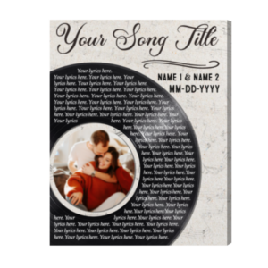 Personalized Wall Art With Song Lyrics And Photo On Vinyl Record, Music Lyrics Wall Art, Unique Gift For Husband