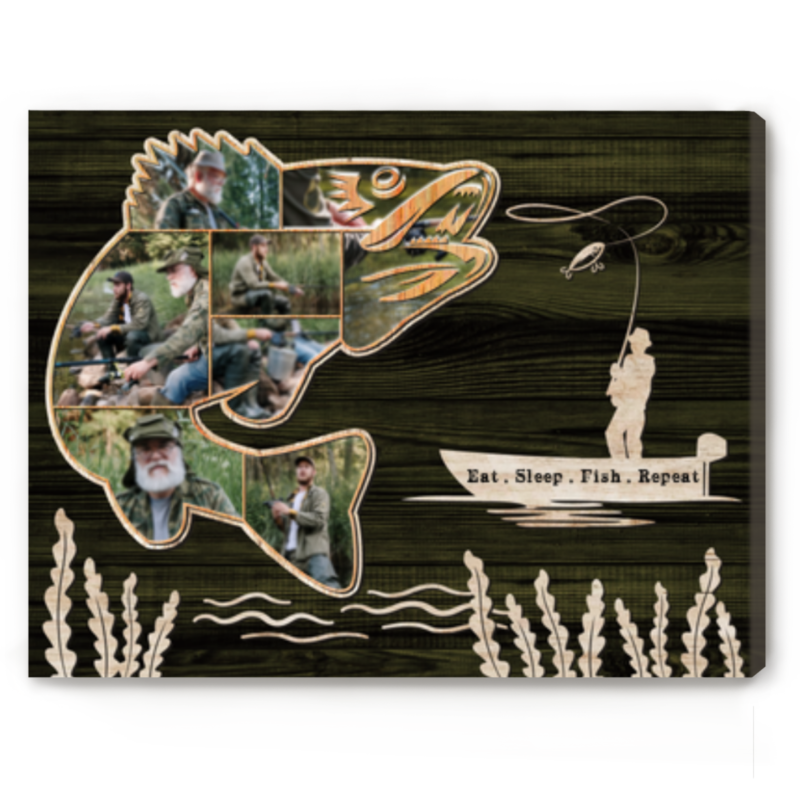 Personalized Walleye Fish Photo Collage, Fishing Gifts For Men, Walleye Fisherman Gift Personalized Walleye Fish Photo Collage, Fishing Gifts For Men, Walleye Fisherman Gift