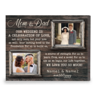 Personalized Wedding Gift For Parents, Thank You Gift For Parents, Mom And Dad Wedding Gift Picture Canvas – Best Personalized Gifts For Everyone