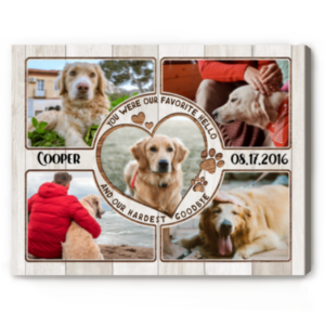 Pet Memorial Gift, “You Were My Favorite Hello And My Hardest Goodbye” Canvas, Pet Photo Gifts, Pet Sympathy Gift