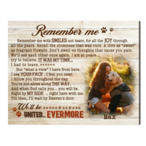 Pet Memorial Wall Art, Remember Me Dog Memorial, Personalized Pet Loss Gifts, Dog Loss Sympathy Canvas – Best Personalized Gifts For Everyone