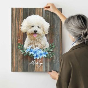 Pet Portrait Painting Custom Gifts For Dog Owners Cute Dog Portrait With Flowers Best Personalized Gifts For Everyone 3