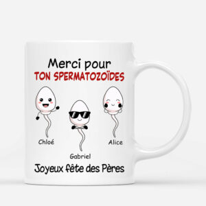 Petits-Enfants Mignons, Fete Des Peres – Cadeau Personnalise  Mug pour PapaPapi