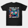 Proud To Be An American Cat USA Flag 4th of July T-Shirt Unisex