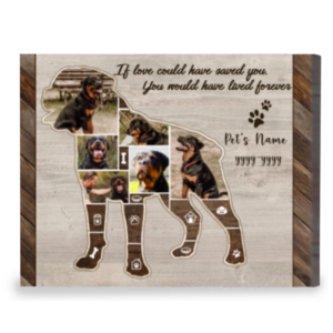 Rottweiler Dog Photo Collage Personalized Canvas, Rottweiler Dog Memorial Gifts, Sympathy Gifts For Dogs – Best Personalized Gifts For Everyone