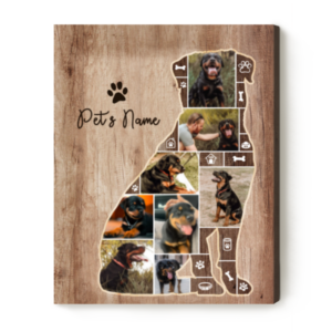 Rottweiler Gifts, Rottweiler Silhouette Photo Collage Canvas, Gifts For Rottweiler Lovers
