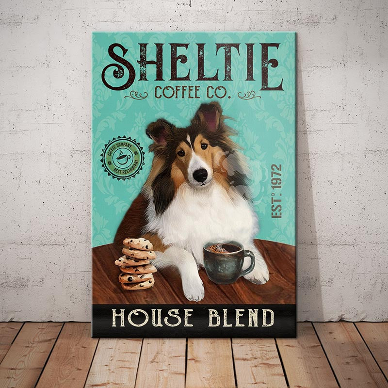 Shetland Sheepdog Coffee Company Canvas Shetland Sheepdog Coffee Company Canvas