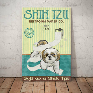 Shih Tzu Restroom Paper Company Canvas