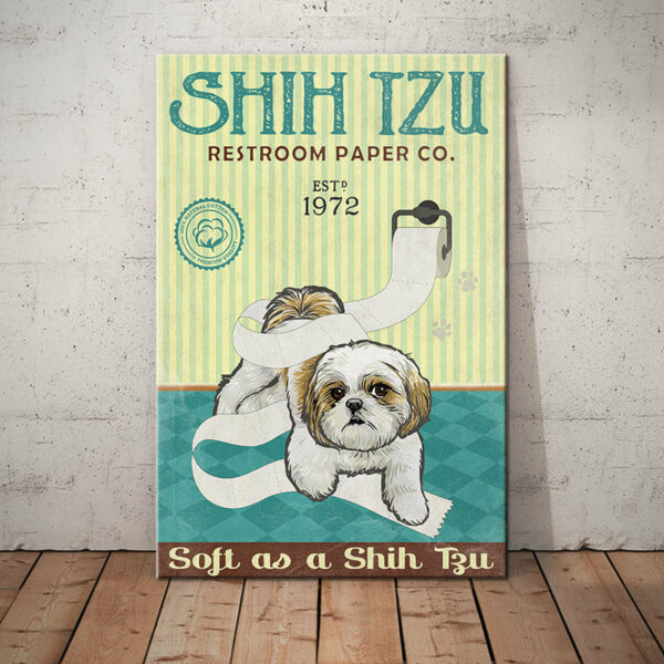 Shih Tzu Restroom Paper Company Canvas