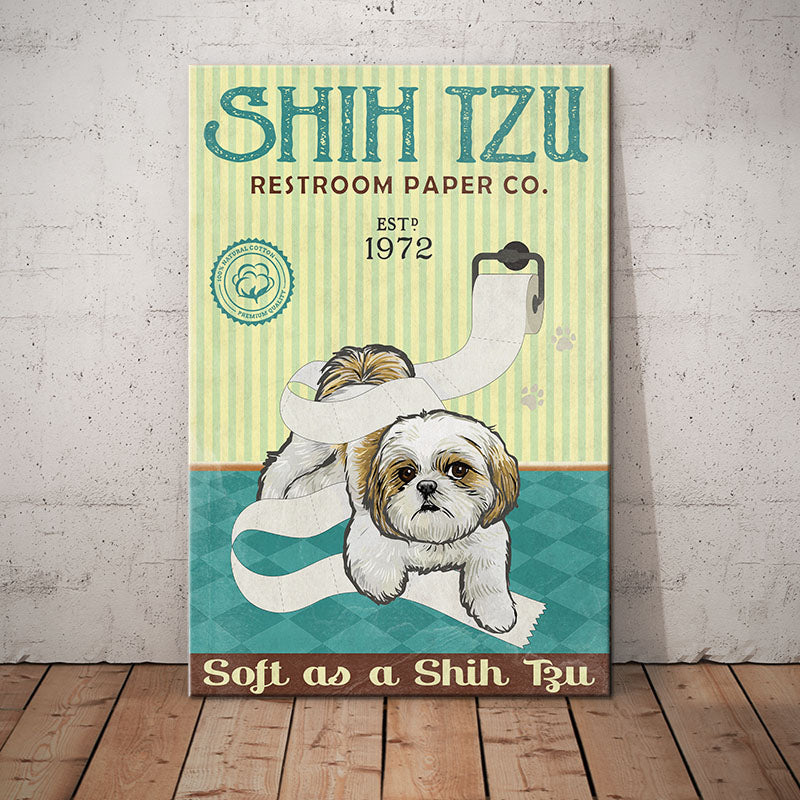 Shih Tzu Restroom Paper Company Canvas Shih Tzu Restroom Paper Company Canvas