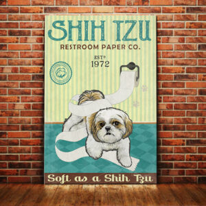 Shih Tzu Restroom Paper Company Canvas
