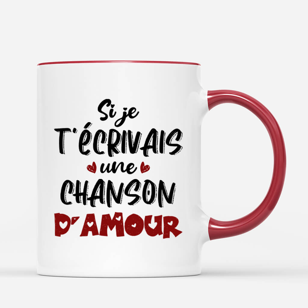 Si Je T_Ecrivais Une Chanson D_Amour - Cadeau Personnalise Mug pour Couple Si Je T_Ecrivais Une Chanson D_Amour - Cadeau Personnalise Mug pour Couple