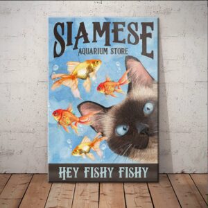 Siamese Cat Aquarium Store Canvas