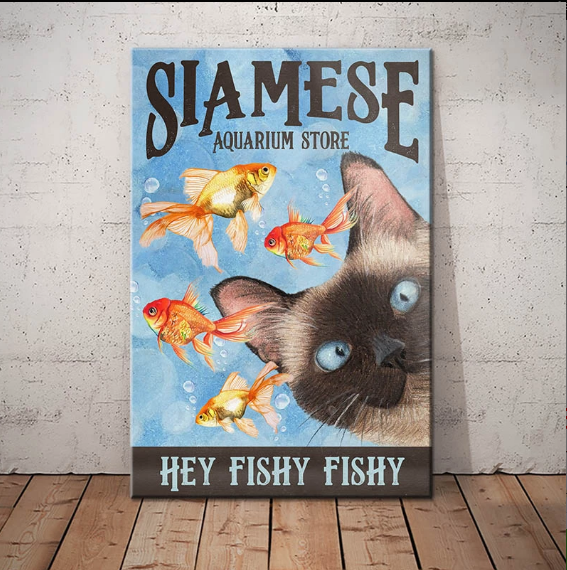 Siamese Cat Aquarium Store Canvas Siamese Cat Aquarium Store Canvas